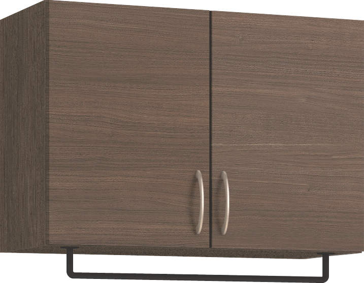 玄関収納　イエリア　開き戸ユニット　フラット横木目　Ｓ５０　一の字ＰＬＡＮ　天袋Ｈ５７０＋パイプハンガー　ウッド扉　８００幅　〈ダルブラウン柄〉　ハンドルレス