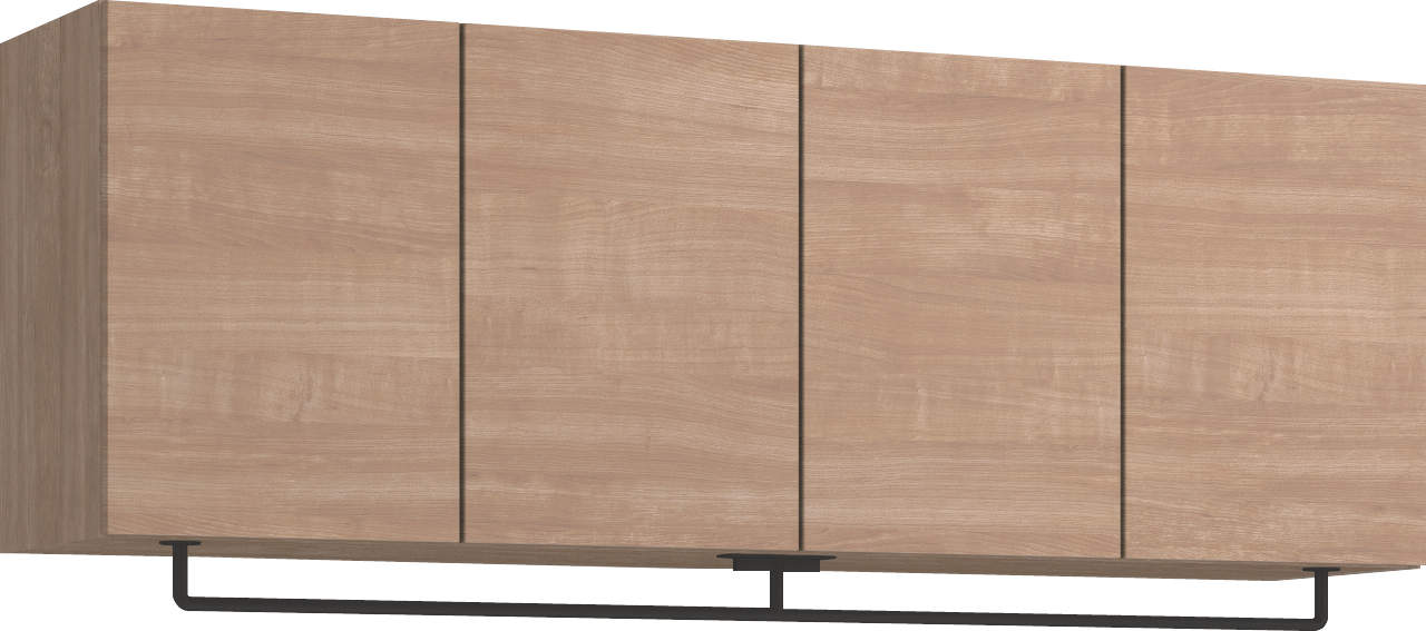 玄関収納　イエリア　開き戸ユニット　フラット横木目　Ｓ５２　一の字ＰＬＡＮ　天袋Ｈ５７０＋パイプハンガー　ウッド扉　１６００幅　〈トープグレー柄〉　ハンドルレス