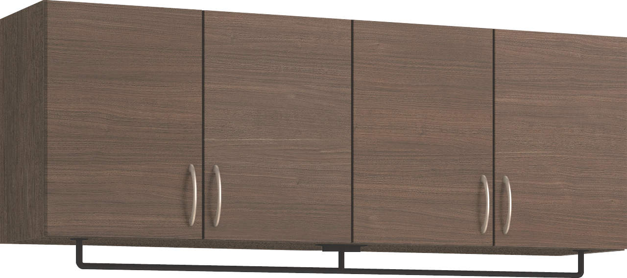 玄関収納　イエリア　開き戸ユニット　フラット横木目　Ｓ５２　一の字ＰＬＡＮ　天袋Ｈ５７０＋パイプハンガー　ウッド扉　１６００幅　〈ダルブラウン柄〉　ハンドルレス