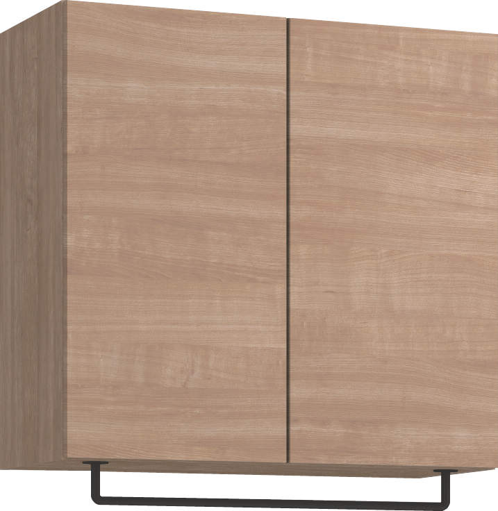 玄関収納　イエリア　開き戸ユニット　フラット横木目　Ｓ５４　一の字ＰＬＡＮ　天袋Ｈ７８０＋パイプハンガー　ウッド扉　８００幅　〈トープグレー柄〉　ハンドルレス