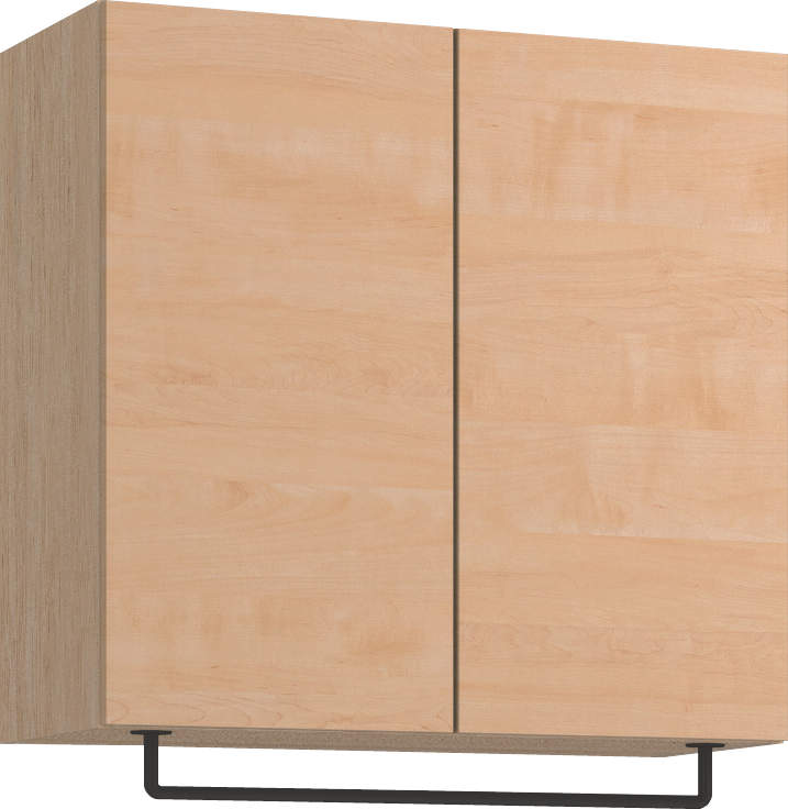 玄関収納　イエリア　開き戸ユニット　フラット横木目　Ｓ５４　一の字ＰＬＡＮ　天袋Ｈ７８０＋パイプハンガー　ウッド扉　８００幅　〈ミルベージュ柄〉　ハンドルレス