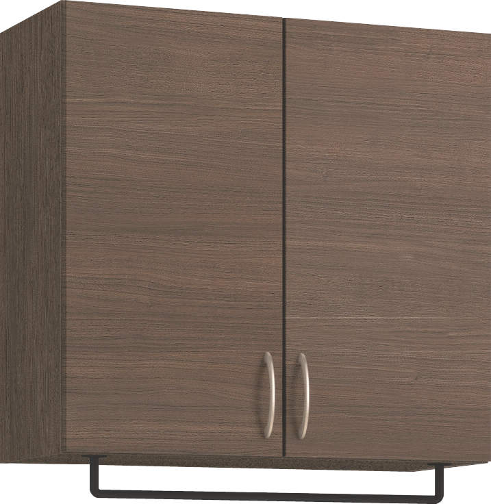 玄関収納　イエリア　開き戸ユニット　フラット横木目　Ｓ５４　一の字ＰＬＡＮ　天袋Ｈ７８０＋パイプハンガー　ウッド扉　８００幅　〈ダルブラウン柄〉　ハンドルレス