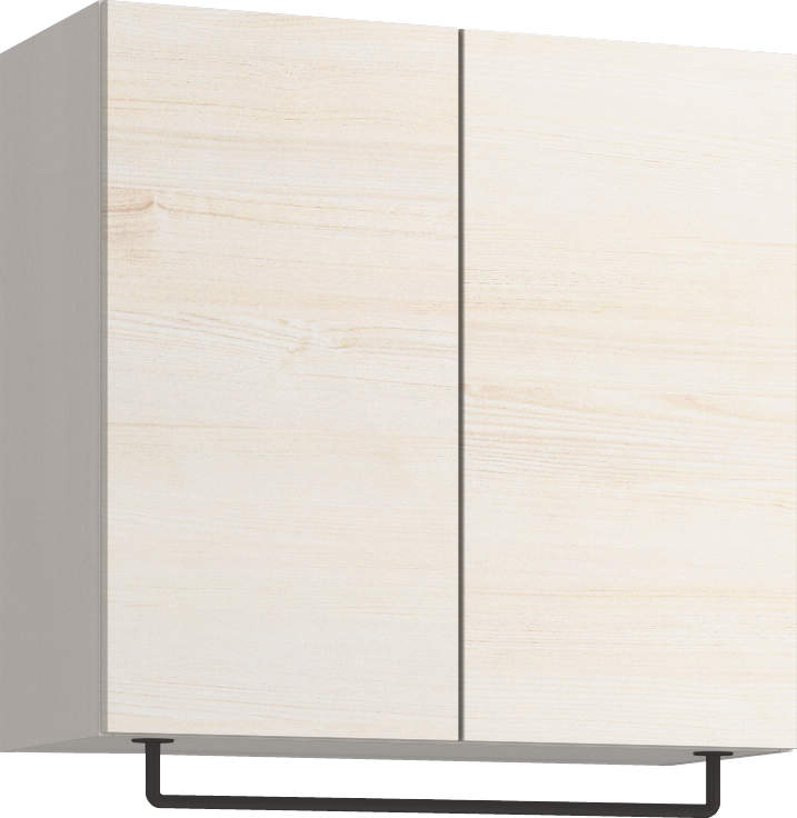 玄関収納　イエリア　開き戸ユニット　フラット横木目　Ｓ５４　一の字ＰＬＡＮ　天袋Ｈ７８０＋パイプハンガー　ウッド扉　８００幅　〈ネオホワイト柄〉　ハンドルレス