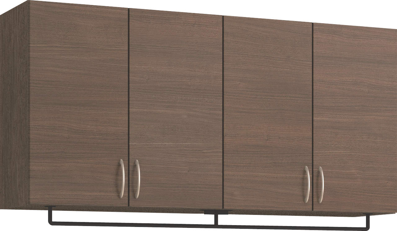 玄関収納　イエリア　開き戸ユニット　フラット横木目　Ｓ５６　一の字ＰＬＡＮ　天袋Ｈ７８０＋パイプハンガー　ウッド扉　１６００幅　〈ダルブラウン柄〉　ハンドルレス