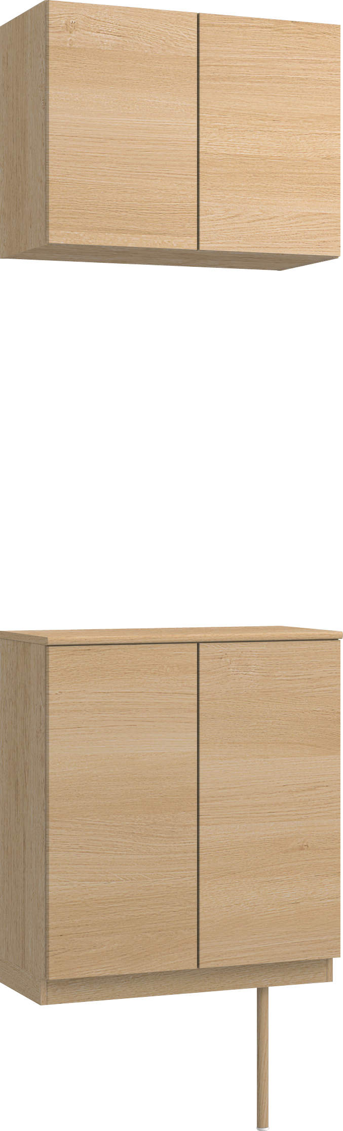 玄関収納　イエリア　開き戸ユニット　フラット横木目　Ｓ６１　二の字ＰＬＡＮ　ウッド扉　７４０幅　〈ライトオーカー柄〉　ハンドルレス