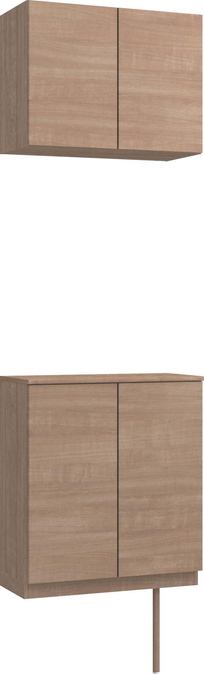 玄関収納　イエリア　開き戸ユニット　フラット横木目　Ｓ６１　二の字ＰＬＡＮ　ウッド扉　７４０幅　〈トープグレー柄〉　ハンドルレス