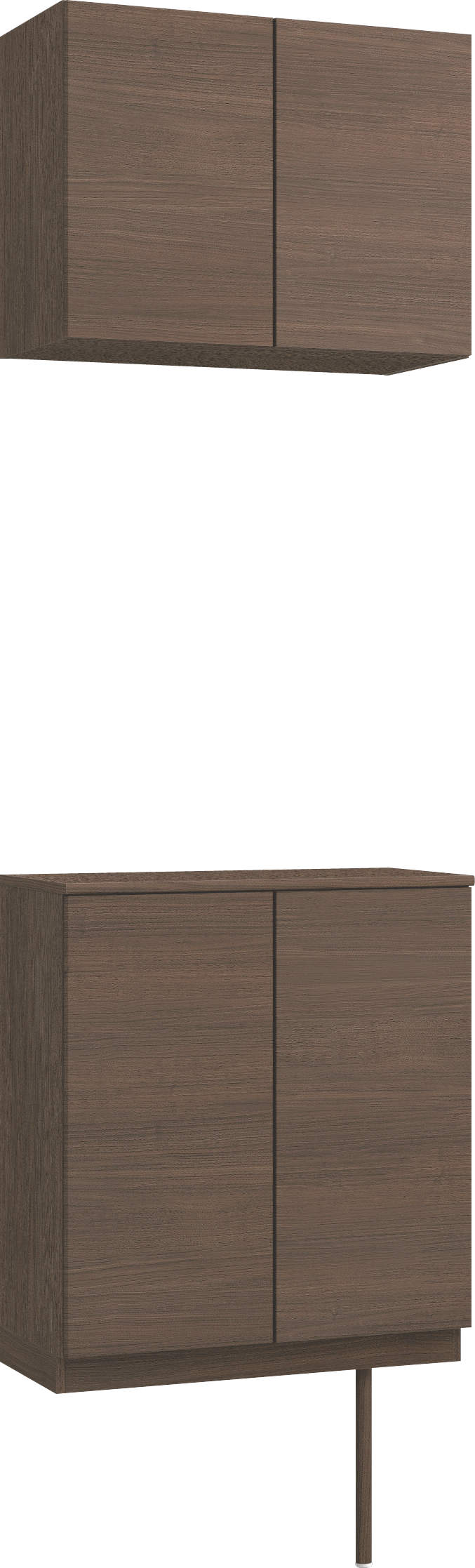 玄関収納　イエリア　開き戸ユニット　フラット横木目　Ｓ６１　二の字ＰＬＡＮ　ウッド扉　７４０幅　〈ダルブラウン柄〉　ハンドルレス