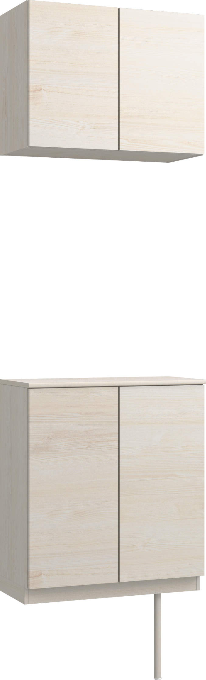 玄関収納　イエリア　開き戸ユニット　フラット横木目　Ｓ６１　二の字ＰＬＡＮ　ウッド扉　７４０幅　〈ネオホワイト柄〉　ハンドルレス