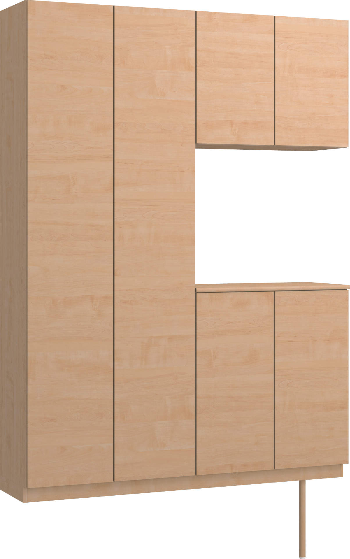 玄関収納　イエリア　開き戸ユニット　フラット横木目　Ｓ８７　コの字ＰＬＡＮ　シューズ収納　ウッド扉　１４８０幅　〈ミルベージュ柄〉　ハンドルレス