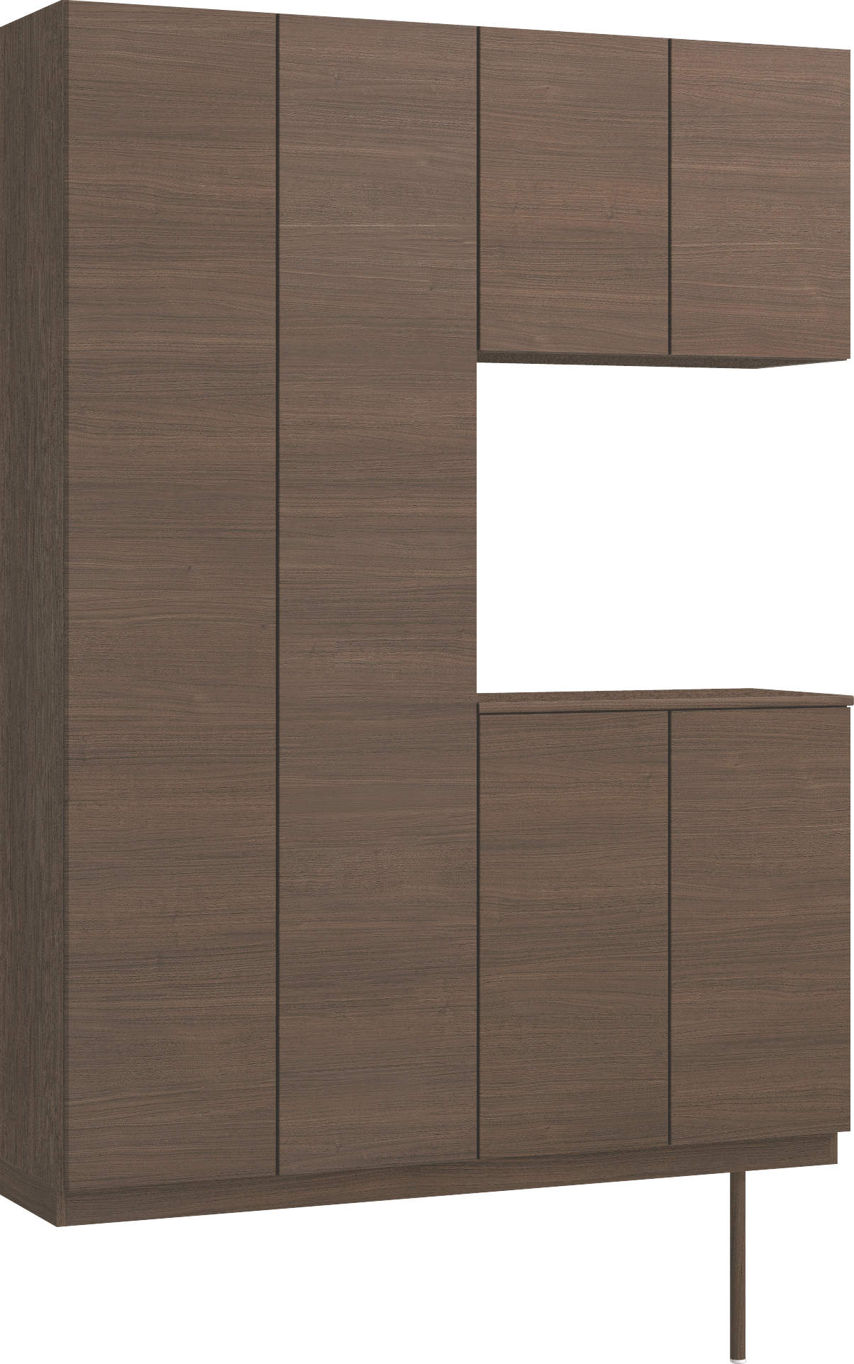 玄関収納　イエリア　開き戸ユニット　フラット横木目　Ｓ８７　コの字ＰＬＡＮ　シューズ収納　ウッド扉　１４８０幅　〈ダルブラウン柄〉　ハンドルレス