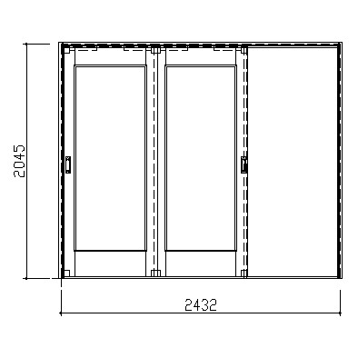 Kouページ 室内ドア - hapia リビングドア 引戸 - 引戸・2枚片引 - 正面図 - 01