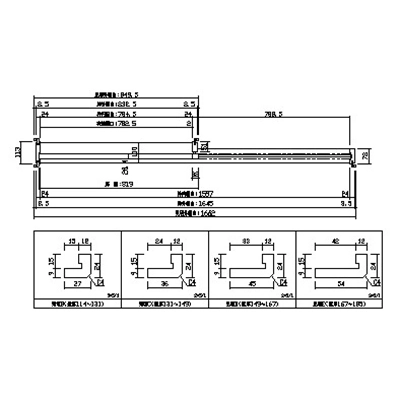 室内ドア - hapia リビングドア 引戸 - 引戸・片引 - 断面図