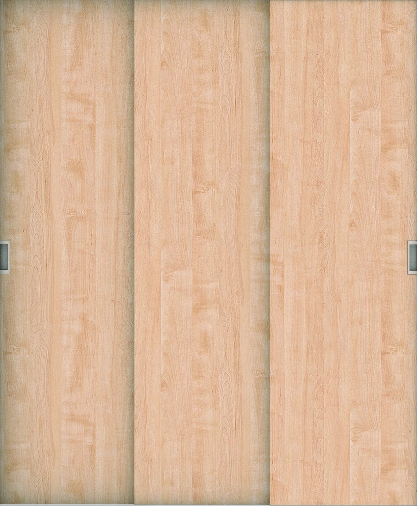 クローク収納　イエリア　引戸ユニット　フラット縦木目タイプ　扉　８３６．５幅　１９８０高　〈ミルベージュ柄〉　右扉