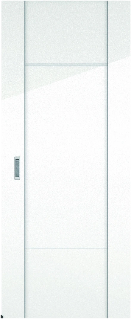リビングドア　ハピアグロス調　アウトセット吊戸　扉　８Ｐデザイン　８３５幅　２０００高　〈ルミホワイト〉　左右兼用　空錠　ラクラクローズ付用