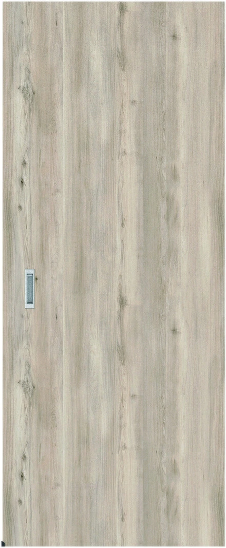 リビングドア　ハピアトレンドウッド調　アウトセット吊戸　扉　０Ｐデザイン　８３５幅　２０００高　〈スモークグレー〉　左右兼用　空錠　ラクラクローズ付用