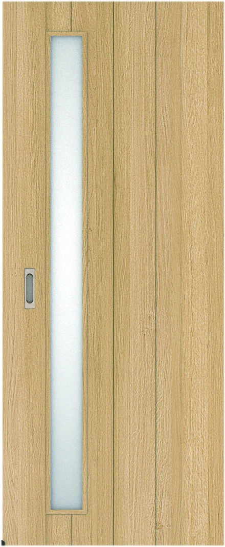 リビングドア　ハピア　アウトセット吊戸　扉　Ｅ７デザイン　８３５幅　２０００高　〈ライトオーカー〉　左右兼用　空錠　ラクラクローズ付用