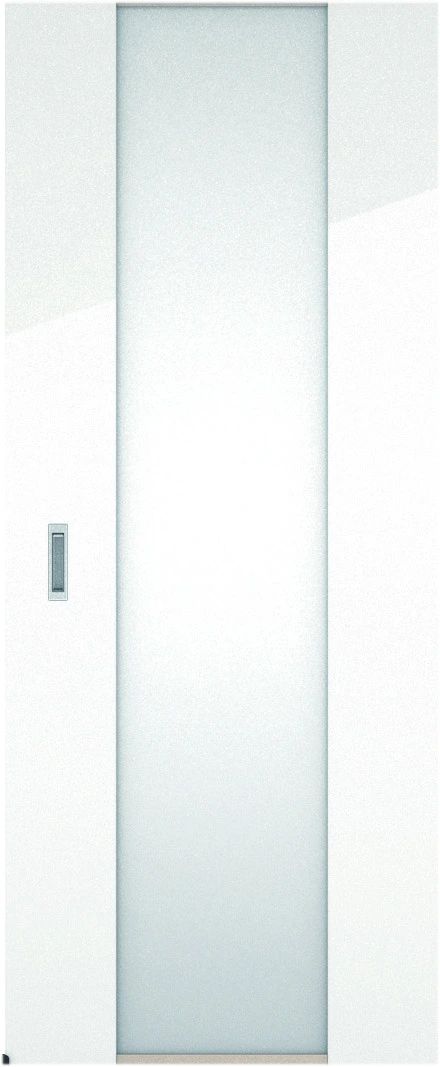 リビングドア　ハピアグロス調　アウトセット吊戸　扉　４Ｐデザイン　８３５幅　２０００高　〈ルミホワイト〉　左右兼用　空錠　ラクラクローズ付用