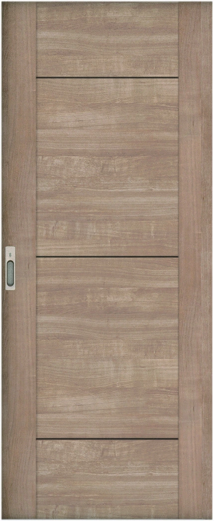 リビングドア　ハピア　引戸・片引　扉　Ｂ９デザイン　７２１．５幅　２０００高　〈トープグレー〉　左右兼用　錠付　ラクラクローズ付