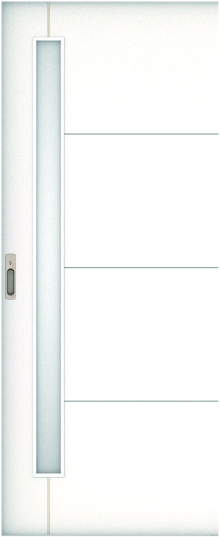 リビングドア　ハピア　引戸・片引　扉　Ｄ２デザイン　８１９幅　２０００高　〈モノホワイト〉　左右兼用　錠付　ラクラクローズ付