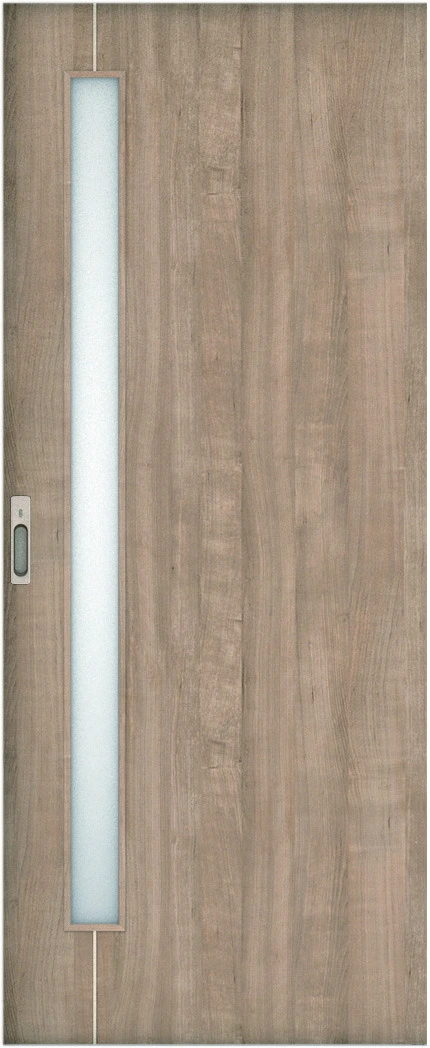 リビングドア　ハピア　引戸・片引　扉　Ｄ４デザイン　８１９幅　２０００高　〈トープグレー〉　左右兼用　錠付　ラクラクローズ付