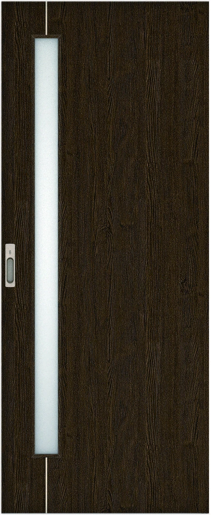 リビングドア　ハピア　引戸・片引　扉　Ｄ４デザイン　８１９幅　２０００高　〈オフブラック〉　左右兼用　錠付　ラクラクローズ付