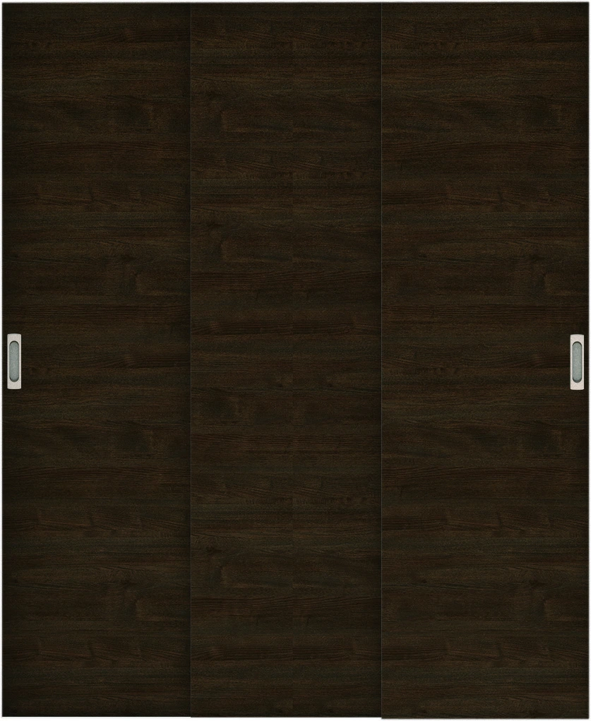 リビングドア　ハピア　機能ドア　３枚連動引戸　扉　Ｕ０デザイン　５０４幅　２０００高　〈オフブラック〉　引手加工なし　錠なし