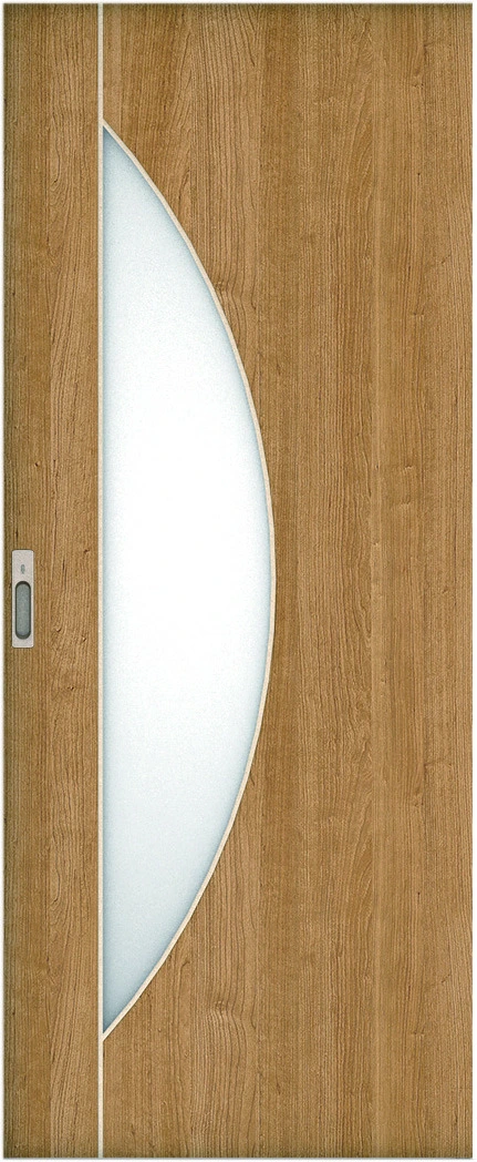 リビングドア　ハピア　引戸・片引　扉　Ｄ５デザイン　８６９幅　２０００高　〈ティーブラウン〉　左右兼用　錠付　ラクラクローズ付