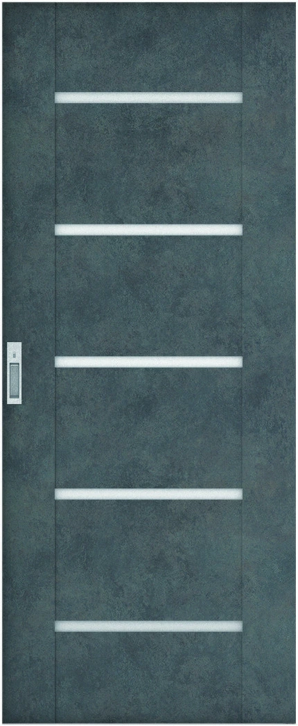 リビングドア　ハピアソリッド調　吊戸・引込　扉　Ｅ９デザイン　７１０．５幅　２０００高　〈アイアンブラック〉　左右兼用　カマ錠付　ラクラクローズ付用