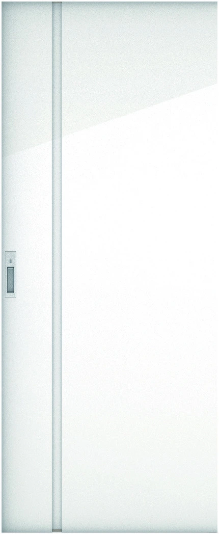 リビングドア　ハピアグロス調　吊戸・引込　扉　Ｌ８デザイン　７１０．５幅　２０００高　〈ルミホワイト〉　左右兼用　カマ錠付　ラクラクローズ付用