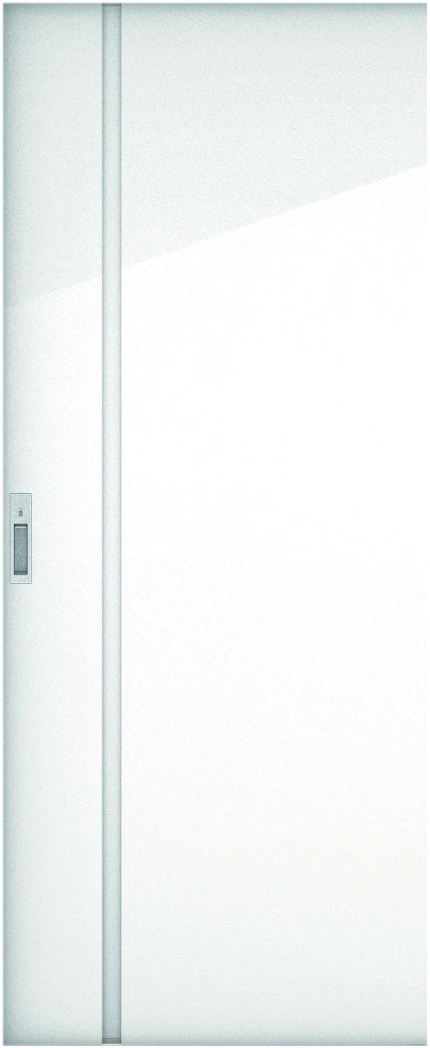 リビングドア　ハピアグロス調　吊戸・引込　扉　Ｌ９デザイン　７１０．５幅　２０００高　〈ルミホワイト〉　左右兼用　カマ錠付　ラクラクローズ付用