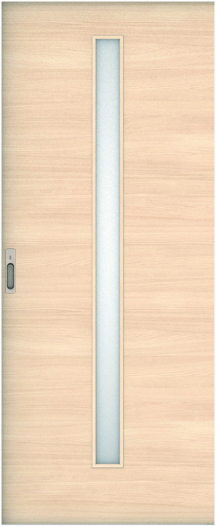 リビングドア　ハピア　吊戸・引込　扉　Ｕ８デザイン　８０８幅　２０００高　〈クリアベージュ〉　左右兼用　錠付　ラクラクローズ付用