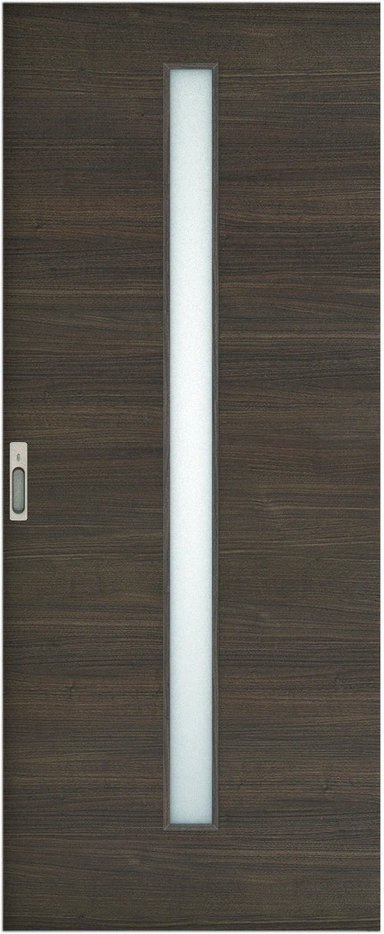 リビングドア　ハピア　吊戸・引込　扉　Ｕ８デザイン　８０８幅　２０００高　〈ダルブラウン〉　左右兼用　錠付　ラクラクローズ付用