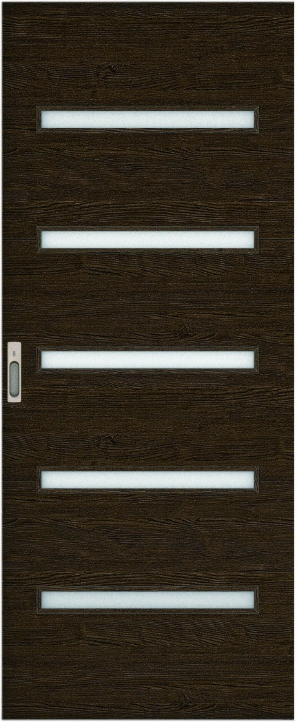 リビングドア　ハピア　吊戸・引込　扉　Ｙ４デザイン　７１０．５幅　２０００高　〈オフブラック〉　左右兼用　錠付　ラクラクローズ付用