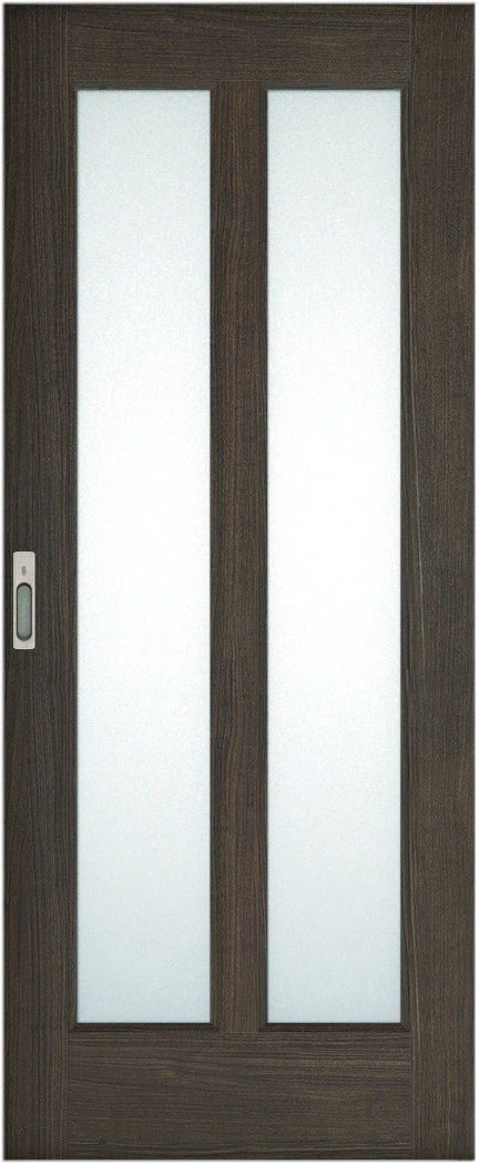 リビングドア　ハピア　引戸・片引　扉　４６デザイン　８１９幅　２０００高　〈ダルブラウン〉　左引用　錠付　ラクラクローズ付