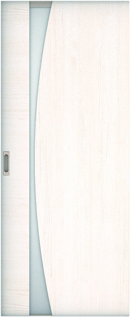 リビングドア　ハピア　吊戸・片引　扉　Ｋ５デザイン　８１９幅　２０００高　〈ネオホワイト〉　左右兼用　錠なし　ラクラクローズ付用