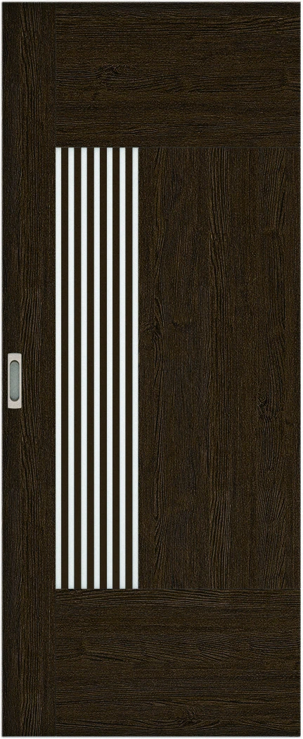 リビングドア　ハピア　引戸・片引　扉　７６デザイン　８１９幅　２０００高　〈オフブラック〉　左右兼用　錠なし　ラクラクローズ付