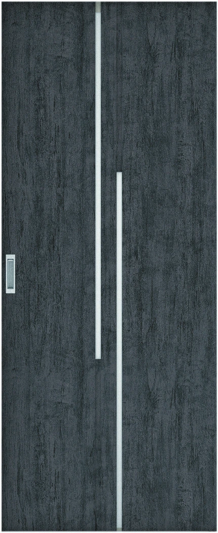 リビングドア　ハピアトレンドウッド調　吊戸　扉　７Ｐデザイン　８１９幅　２０００高　〈ドライブラック〉　左右兼用　錠なし　ラクラクローズ付用