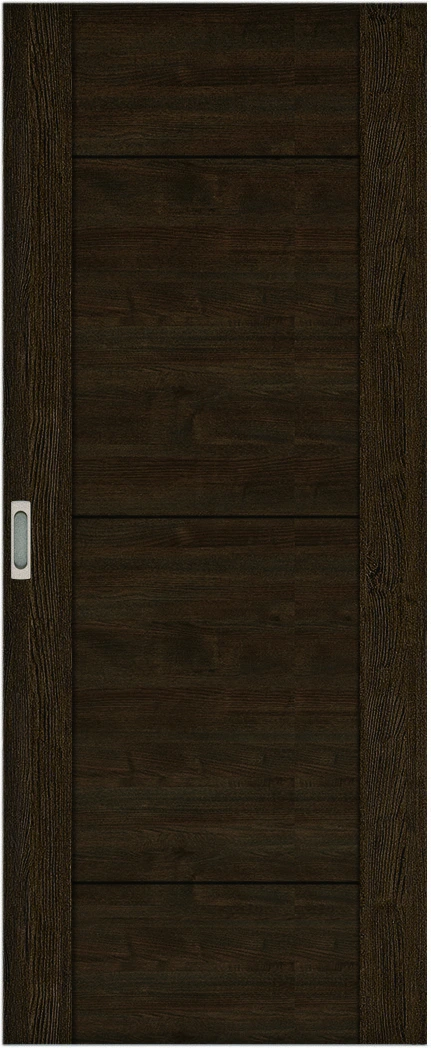 リビングドア　ハピア　引戸・片引　扉　Ｂ９デザイン　７２１．５幅　２０００高　〈オフブラック〉　左右兼用　錠なし　ラクラクローズ付