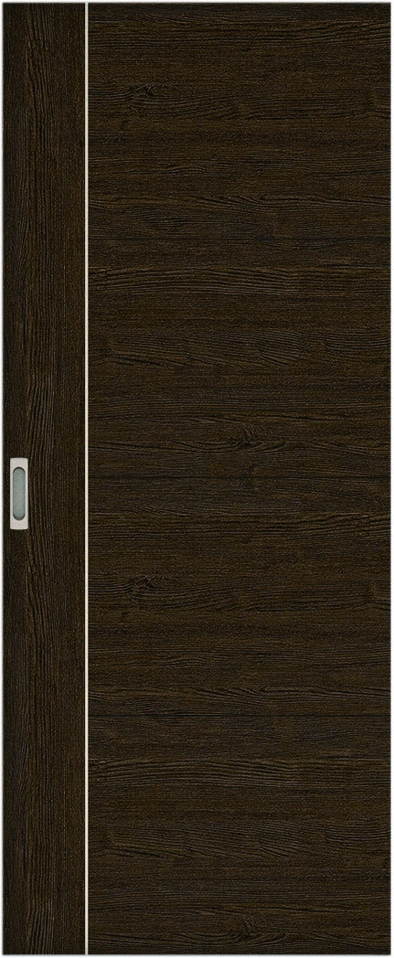 リビングドア　ハピア　吊戸・片引　扉　Ｄ１デザイン　８１９幅　２０００高　〈オフブラック〉　左右兼用　錠なし　ラクラクローズ付用