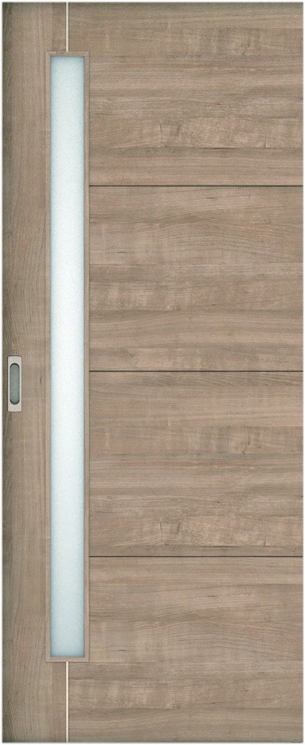 リビングドア　ハピア　引戸・片引　扉　Ｄ２デザイン　８６９幅　２０００高　〈トープグレー〉　左右兼用　錠なし　ラクラクローズ付