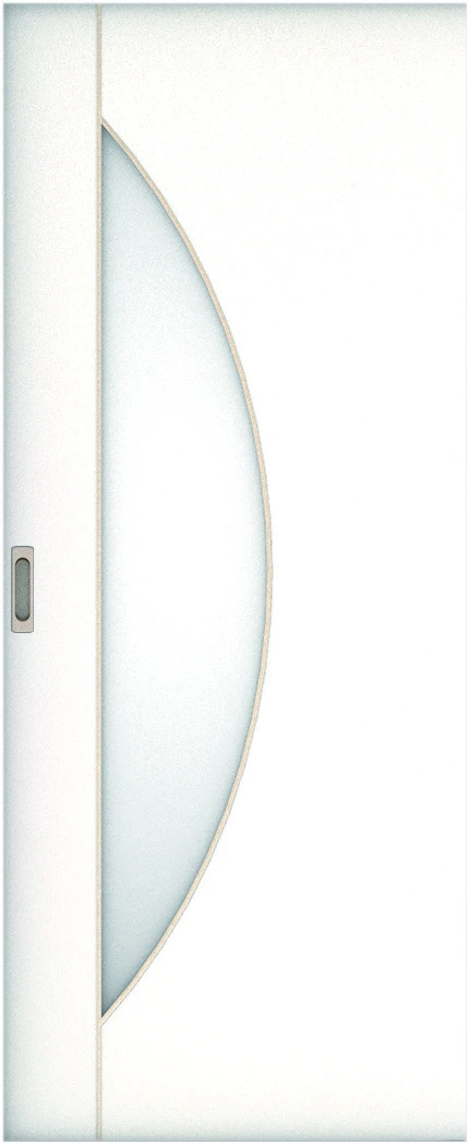 リビングドア　ハピア　吊戸・片引　扉　Ｄ５デザイン　８１９幅　２０００高　〈モノホワイト〉　左右兼用　錠なし　ラクラクローズ付用