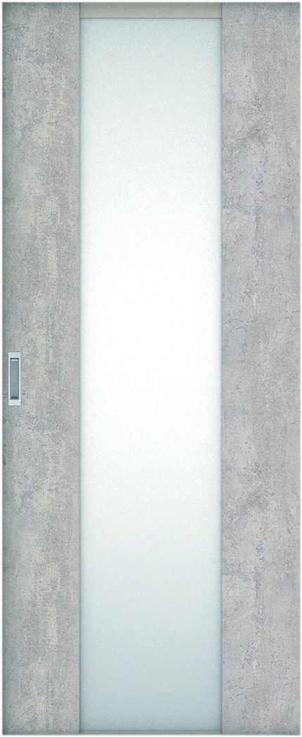 リビングドア　ハピアソリッド調　吊戸　扉　４Ｐデザイン　８１９幅　２０００高　〈コンクリートグレー〉　左右兼用　錠なし　ラクラクローズ付用