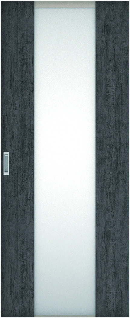 リビングドア　ハピアトレンドウッド調　吊戸　扉　４Ｐデザイン　８１９幅　２０００高　〈ドライブラック〉　左右兼用　錠なし　ラクラクローズ付用