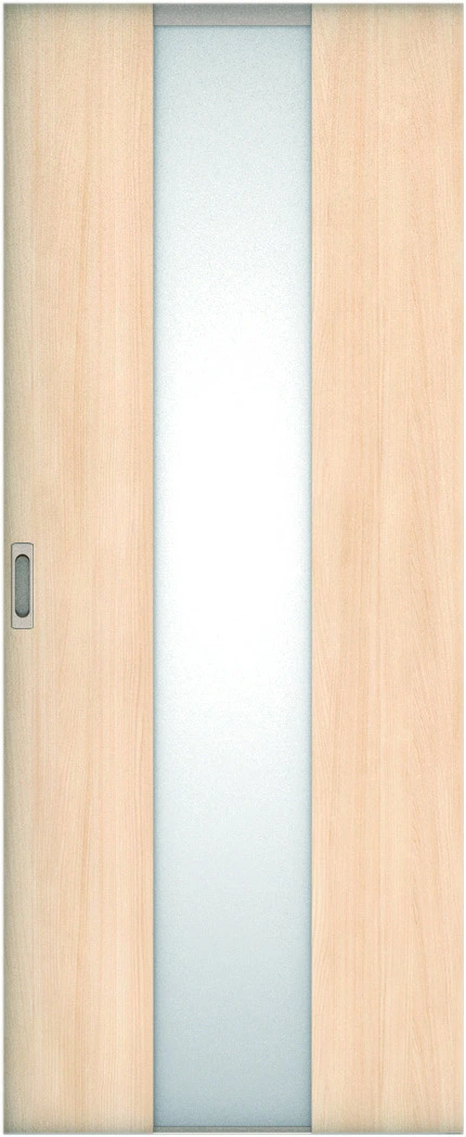 リビングドア　ハピア　吊戸・引手違　扉　Ｇ５デザイン　８１９幅　２０００高　〈クリアベージュ〉　左引用　錠なし　ラクラクローズ付用