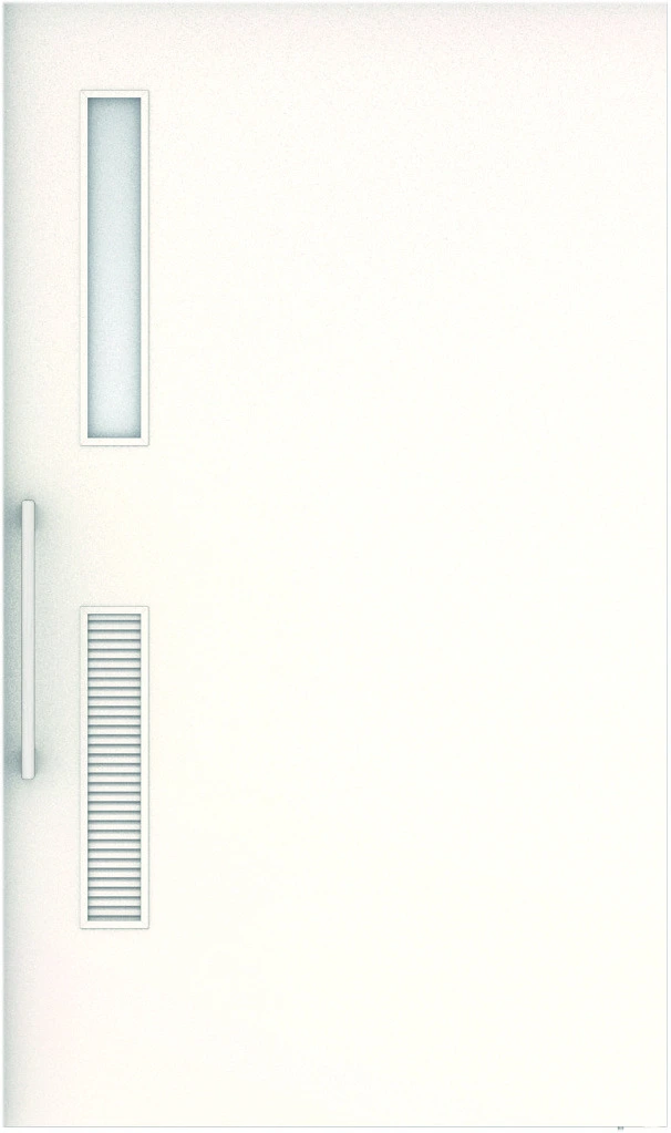 おもいやりシリーズ　吊戸　インセットタイプ　扉　Ｆデザイン　１１６４幅　１９００高　〈モノホワイト〉　左右兼用　（錠なし＋にぎりバー　ラクラクローズ付）用