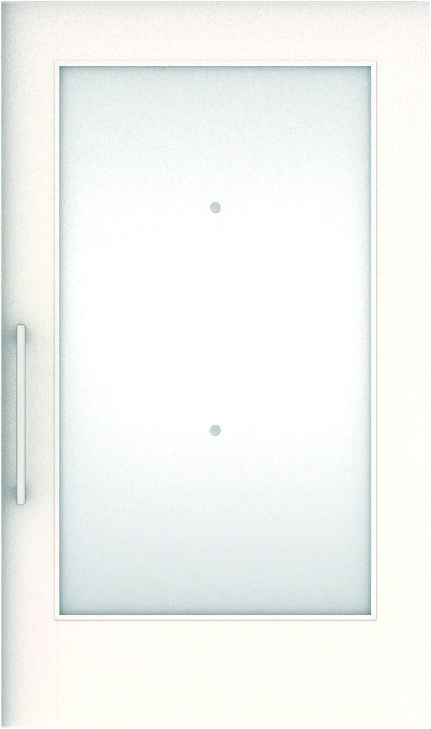 おもいやりシリーズ　吊戸　インセットタイプ　扉　Ｙデザイン　８３３幅　１９００高　〈モノホワイト〉　左右兼用　（錠なし＋にぎりバー　ラクラクローズ付）用