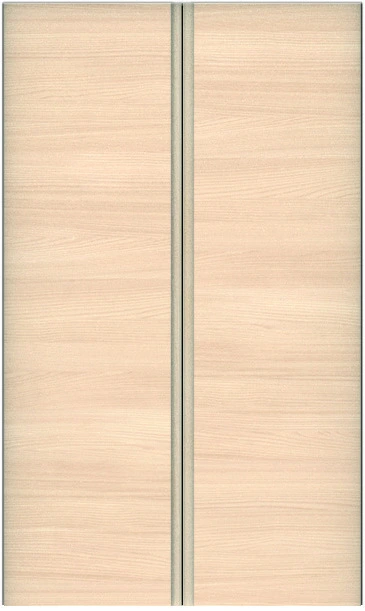 クローク収納　ハピア　収納開き戸　フラット横木目タイプ　Ｕ０デザイン　７３４幅　１２００高　〈クリアベージュ〉　左右兼用　ハンドルレス