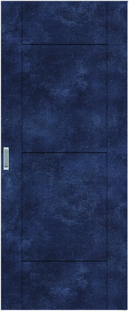 リビングドア　ハピアソリッド調　吊戸・引手違　扉　Ｂ９デザイン　８１９幅　２０００高　〈コバルトブルー〉　右　錠なし　ラクラクローズ付用