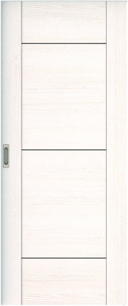 リビングドア　ハピア　吊戸・引手違　扉　Ｂ９デザイン　８１９幅　２０００高　〈ネオホワイト〉　左引用　錠なし　ラクラクローズ付用