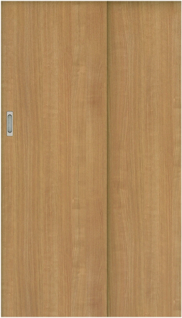 おもいやりキッズドア　２枚連動吊戸　インセットタイプ　扉　Ａデザイン　６８１幅　２０００高　〈ティーブラウン〉　左引　扉大　（両側サムターン錠　ラクラクローズ付）用